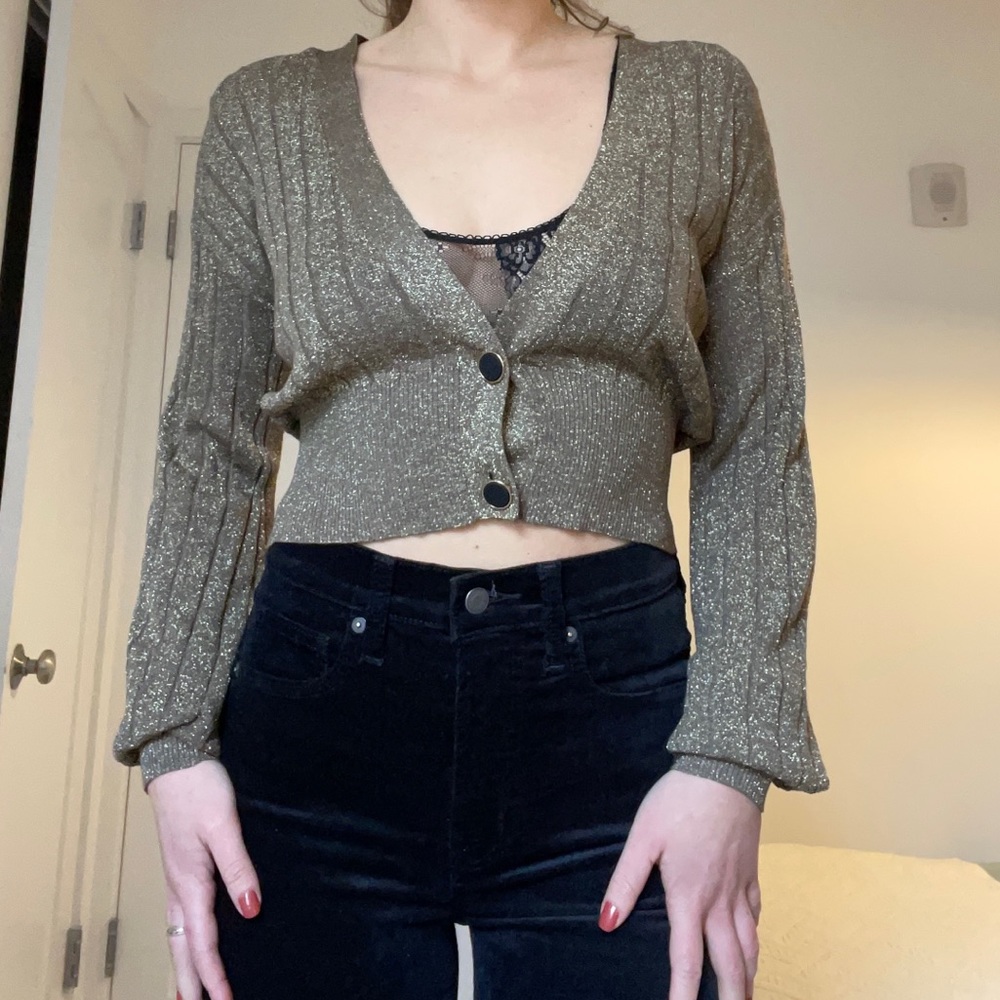 Zara Gold Shimmer Cardigan